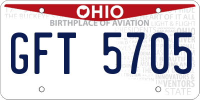 OH license plate GFT5705
