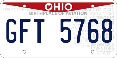 OH license plate GFT5768