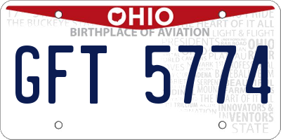 OH license plate GFT5774