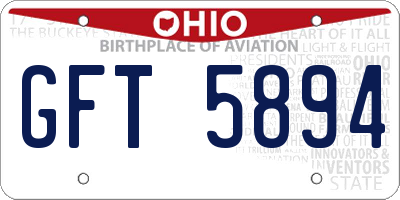 OH license plate GFT5894