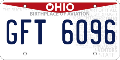OH license plate GFT6096