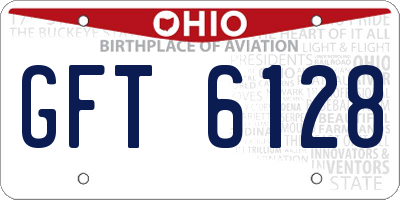 OH license plate GFT6128