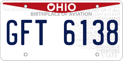 OH license plate GFT6138