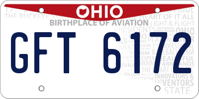 OH license plate GFT6172