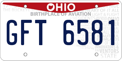 OH license plate GFT6581