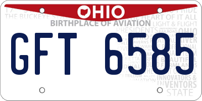 OH license plate GFT6585
