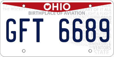 OH license plate GFT6689