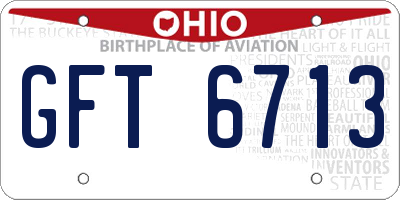 OH license plate GFT6713