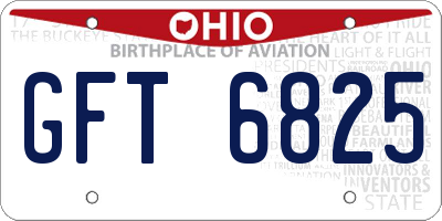 OH license plate GFT6825