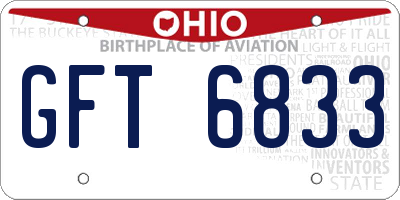 OH license plate GFT6833