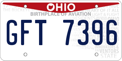 OH license plate GFT7396