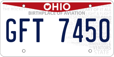 OH license plate GFT7450