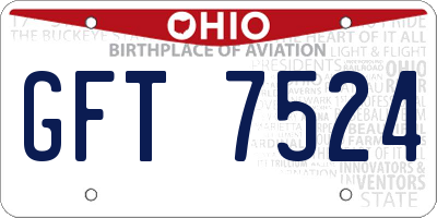 OH license plate GFT7524