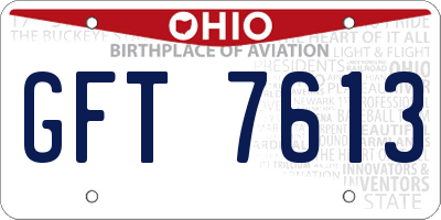 OH license plate GFT7613
