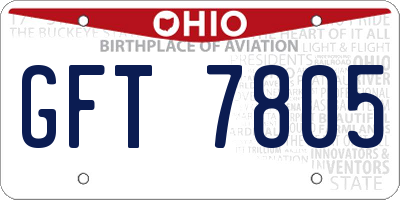 OH license plate GFT7805