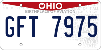 OH license plate GFT7975