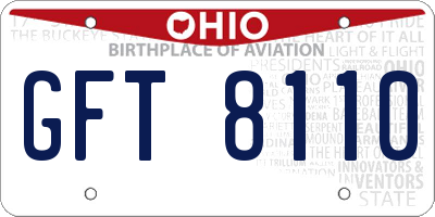 OH license plate GFT8110