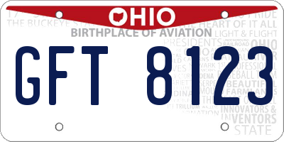 OH license plate GFT8123