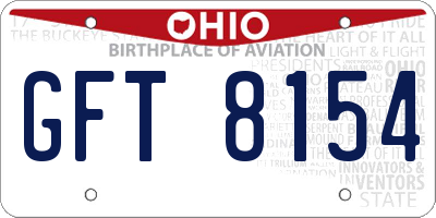 OH license plate GFT8154