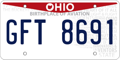 OH license plate GFT8691