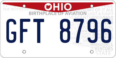 OH license plate GFT8796