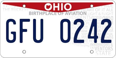 OH license plate GFU0242