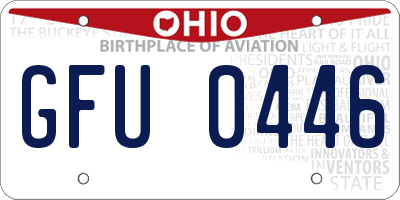 OH license plate GFU0446