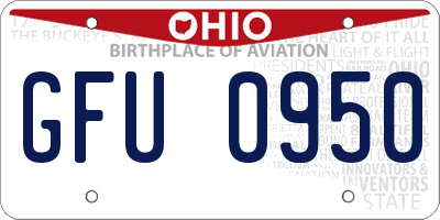 OH license plate GFU0950