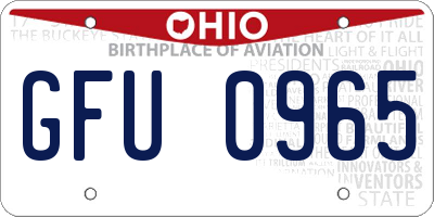 OH license plate GFU0965