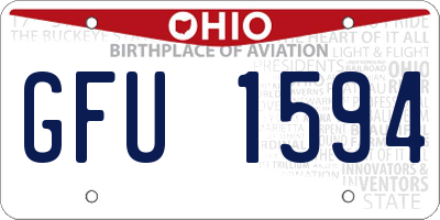 OH license plate GFU1594
