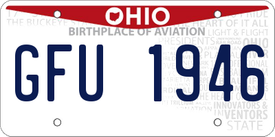 OH license plate GFU1946
