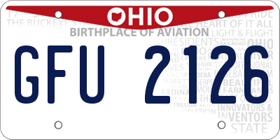 OH license plate GFU2126