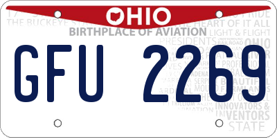 OH license plate GFU2269