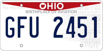 OH license plate GFU2451