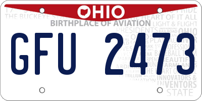 OH license plate GFU2473