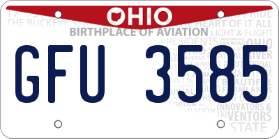 OH license plate GFU3585