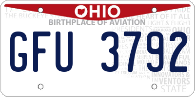 OH license plate GFU3792