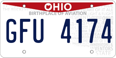 OH license plate GFU4174