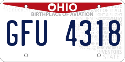 OH license plate GFU4318