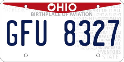 OH license plate GFU8327