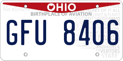 OH license plate GFU8406