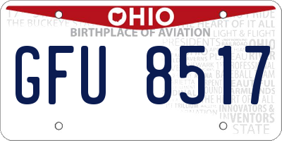 OH license plate GFU8517