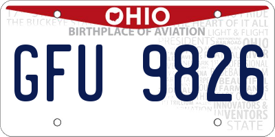 OH license plate GFU9826
