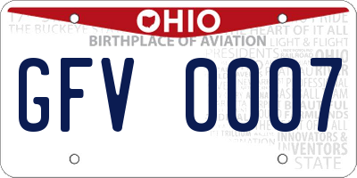 OH license plate GFV0007