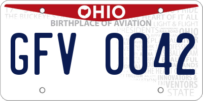 OH license plate GFV0042