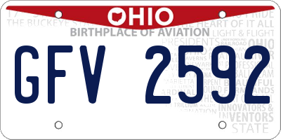 OH license plate GFV2592