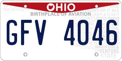OH license plate GFV4046