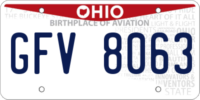 OH license plate GFV8063