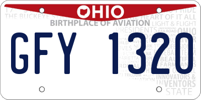 OH license plate GFY1320