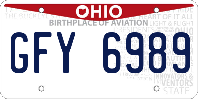 OH license plate GFY6989